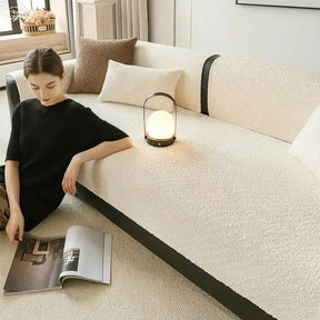 Housse de canapé protégeant contre les rayures en chenille respirante toute saison