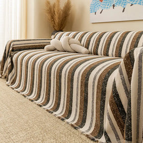 Housse de canapé en chenille respirante et résistante aux égratignures, toute saison.