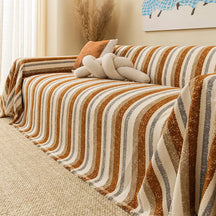 Housse de canapé en chenille respirante et résistante aux égratignures, toute saison.