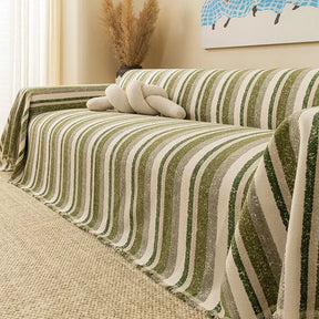 Housse de canapé en chenille respirante et résistante aux égratignures, toute saison.