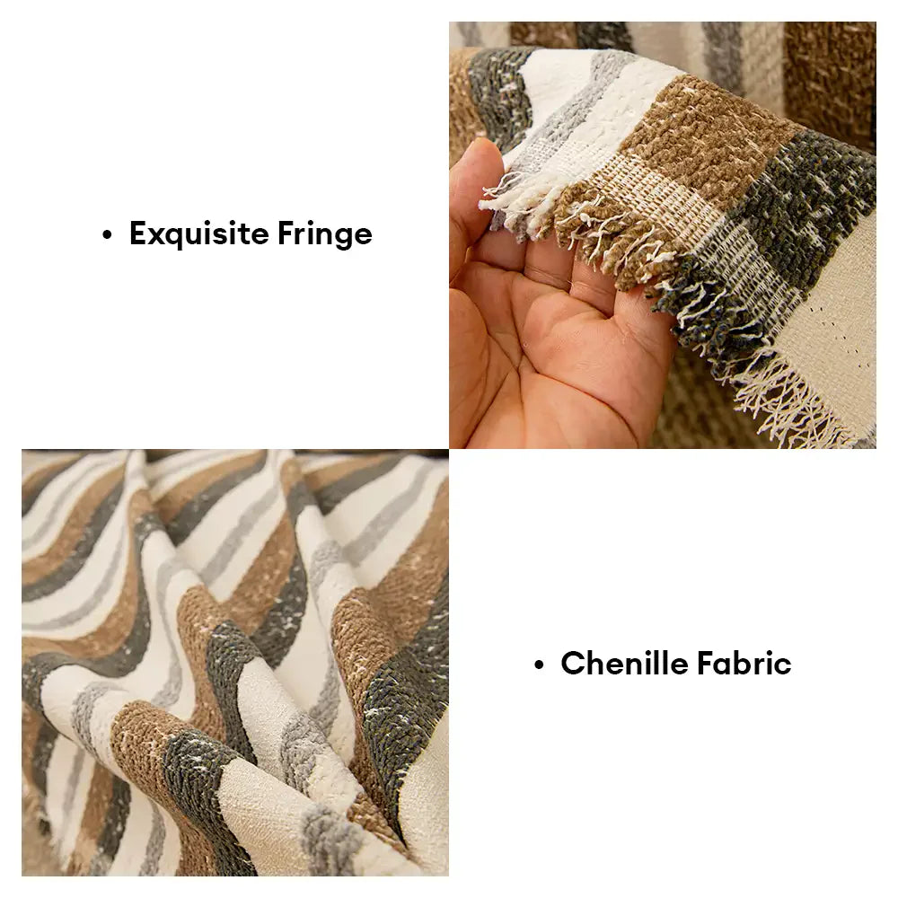 Housse de canapé en chenille respirante et résistante aux égratignures, toute saison.