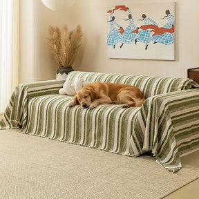 Housse de canapé en chenille respirante et résistante aux égratignures, toute saison.