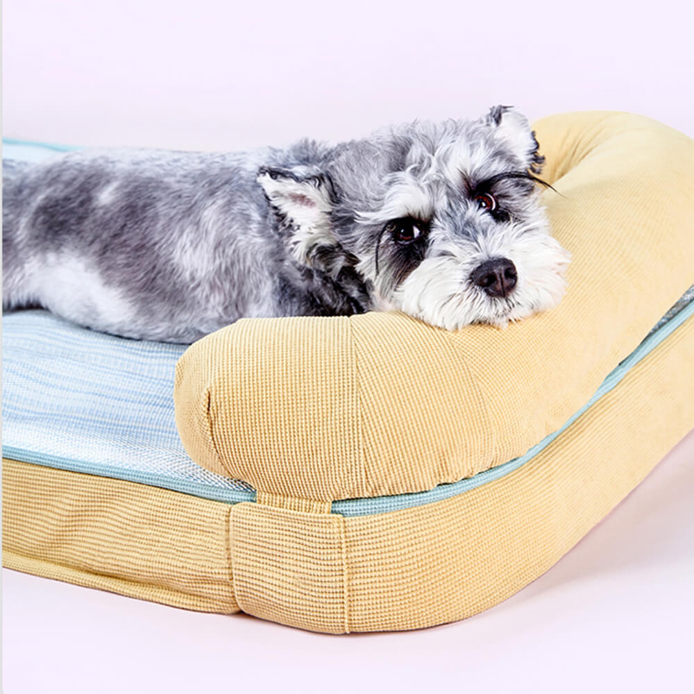 Lit orthopédique pour chien toutes saisons respirant avec doublure imperméable et coussin confortable