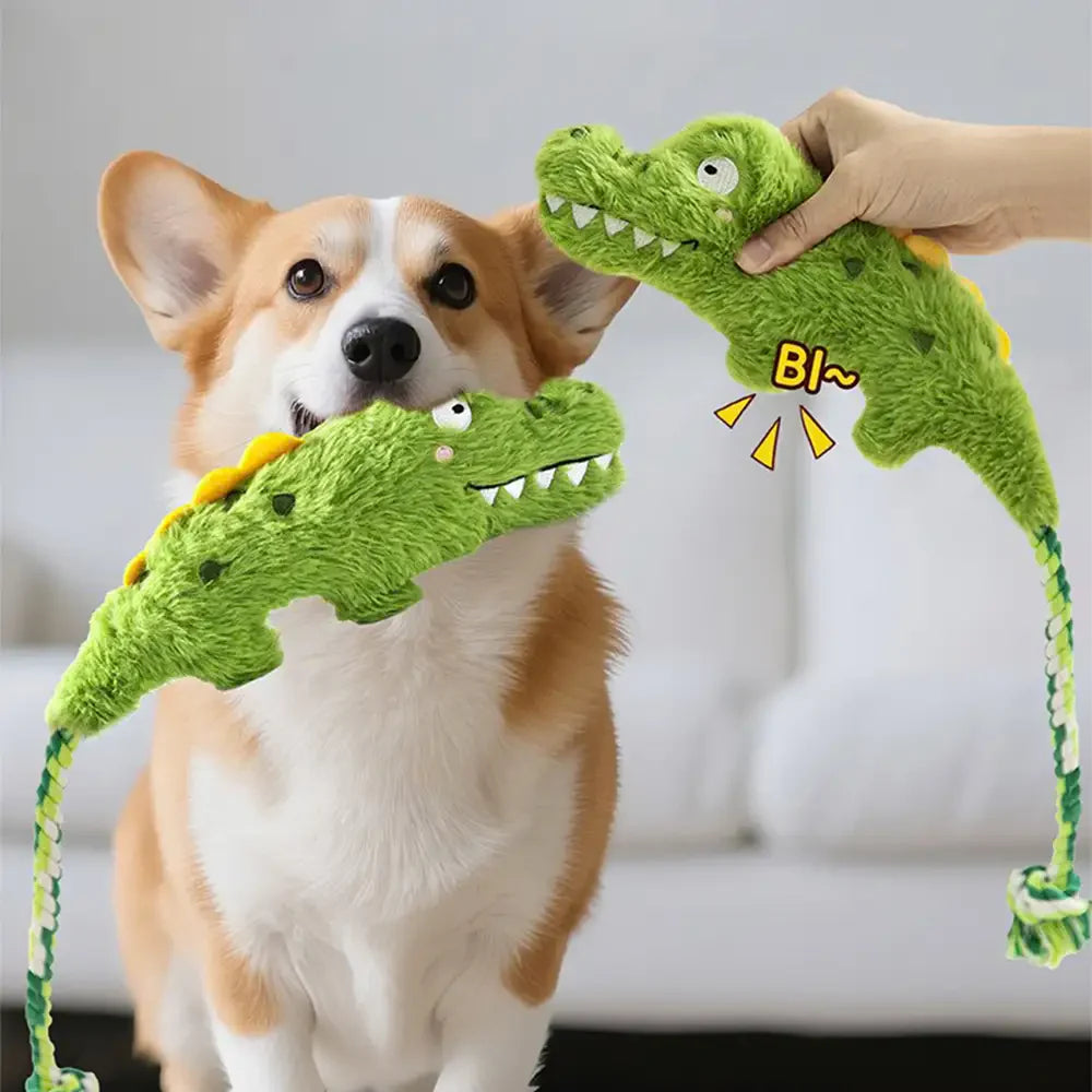 Jouet en peluche cranté pour chien de la série Animal, idéal pour la dentition.