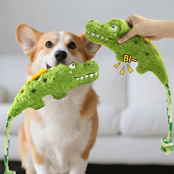 Jouet en peluche cranté pour chien de la série Animal, idéal pour la dentition.