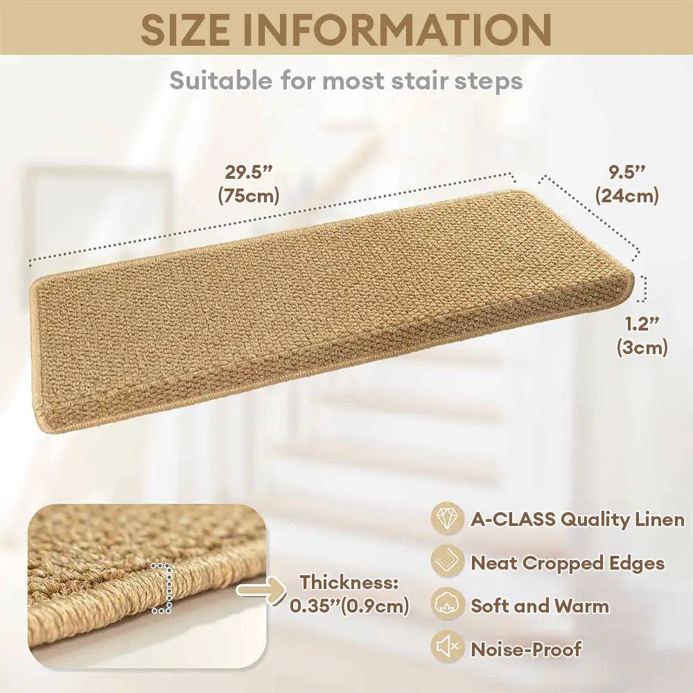 Bandes de protection pour escaliers en faux sisal, anti-rayures, lavables, sans tapis.