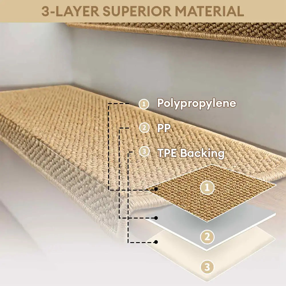 Bandes de protection pour escaliers en faux sisal, anti-rayures, lavables, sans tapis.