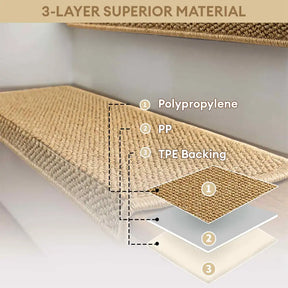 Bandes de protection pour escaliers en faux sisal, anti-rayures, lavables, sans tapis.