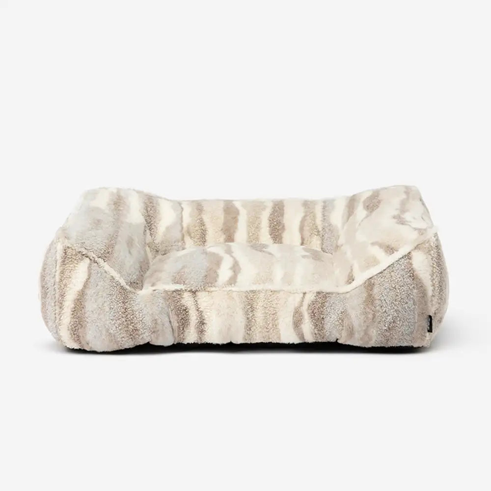 Lit pour chien large en fausse laine d’agneau artistique chaud résistant aux griffures et confortable pour un sommeil profond