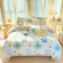 Parure de draps colorée en coton respirant double face