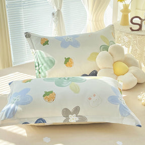 Parure de draps colorée en coton respirant double face