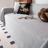 Jeté de canapé housse de canapé en lin tissé anti rayures et respirante