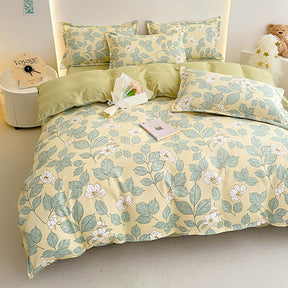 de draps en coton lavé brossé à fleurs