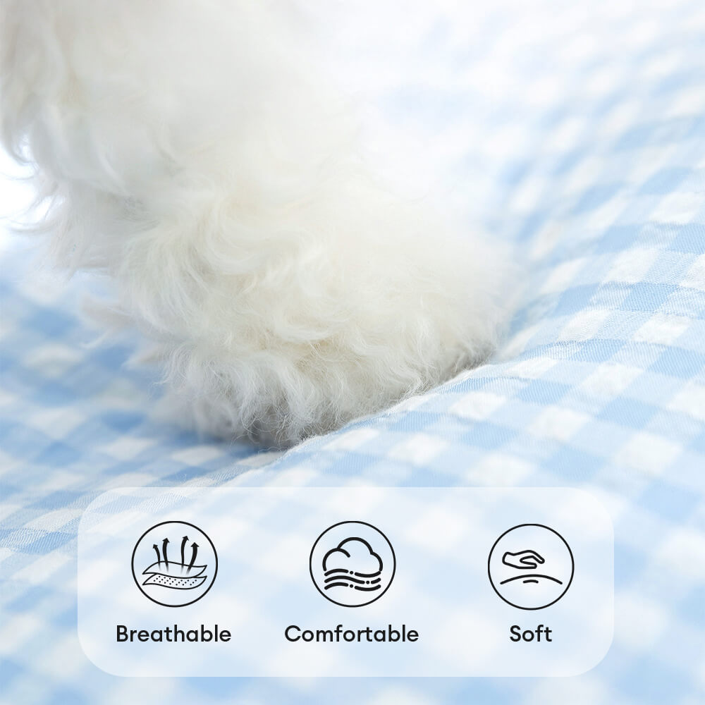 Lit pour chien motif en damier respirant résistant aux griffures avec soutien de la colonne vertébrale