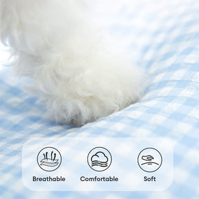 Lit pour chien motif en damier respirant résistant aux griffures avec soutien de la colonne vertébrale