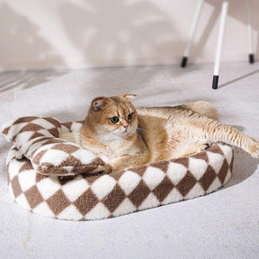 Lit pour chat en sisal à damier avec griffoir intégré élégant et durable