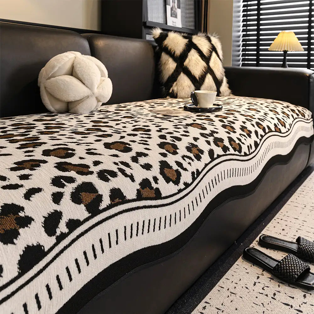 Coussin de canapé non glissant en chenille irrégulier pour toutes les saisons