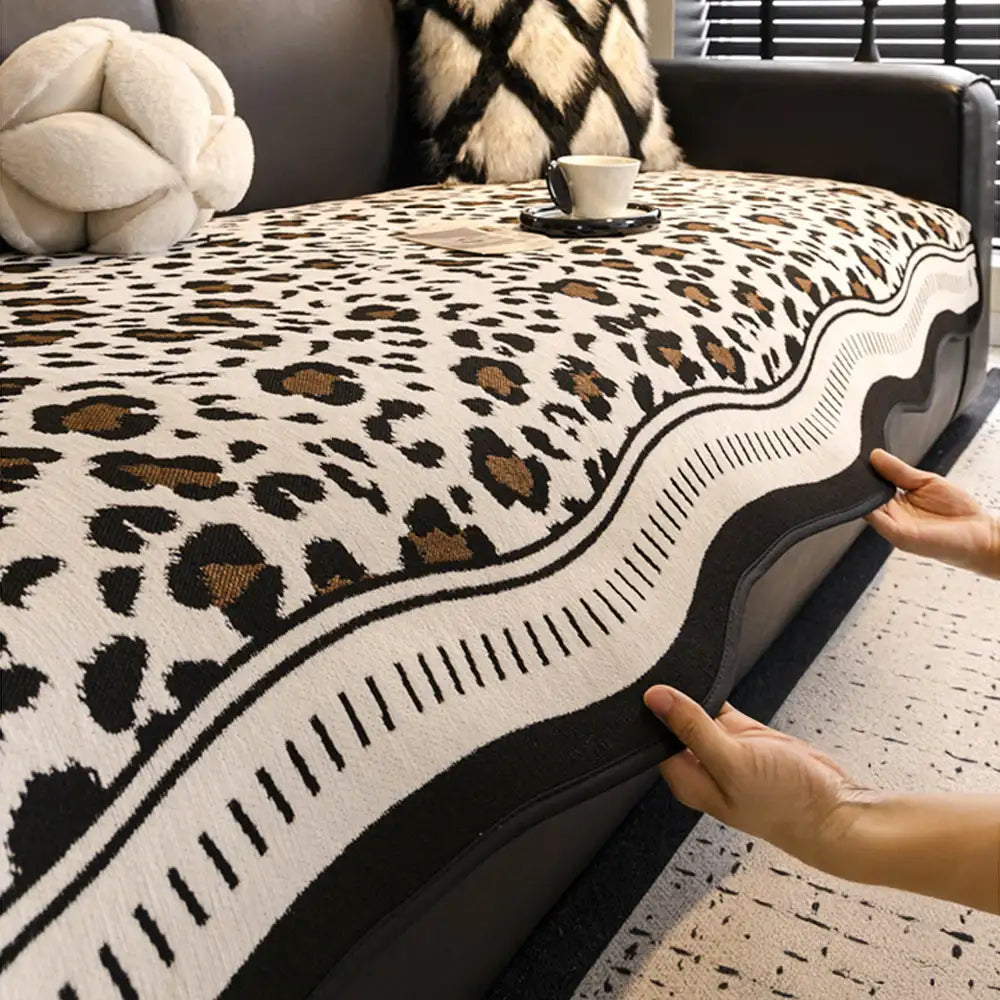 Coussin de canapé non glissant en chenille irrégulier pour toutes les saisons