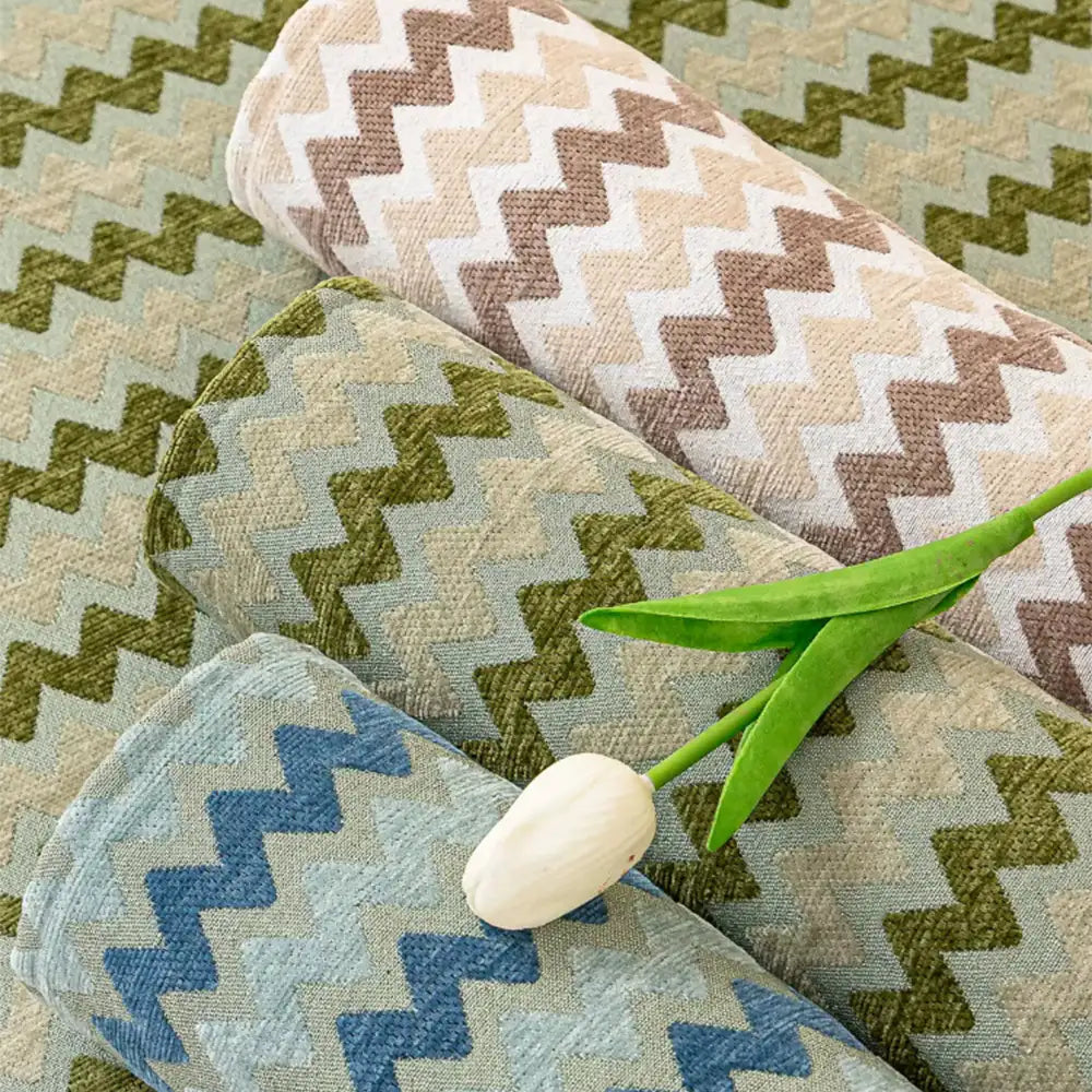 Housse de canapé en chenille ondulée respirante et antidérapante style art