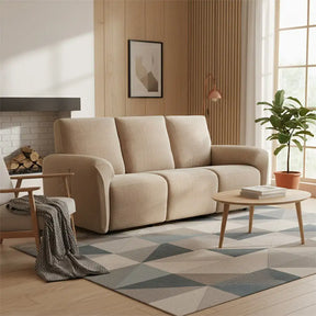 Housse fauteuil de canapé inclinable en chenille à motif en herringbone avec élastique et couverture complète
