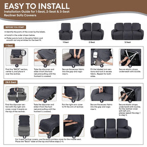 Housse de canapé Housse fauteuil reclinable à couverture totale, résistant à l'eau, anti-rayures et élastique.