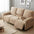 Housse fauteuil de canapé inclinable en chenille à motif en herringbone avec élastique et couverture complète
