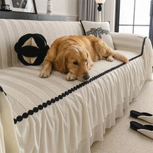 Housse de canapé en chenille résistant aux égratignures et adaptée aux animaux de compagnie, protection anti-dérapante.