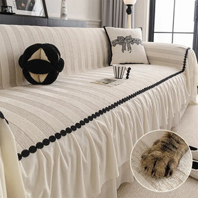 Housse de canapé en chenille résistant aux égratignures et adaptée aux animaux de compagnie, protection anti-dérapante.