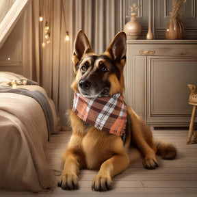 Bandana pour chien chaud et durable à double couture à carreaux de Noël