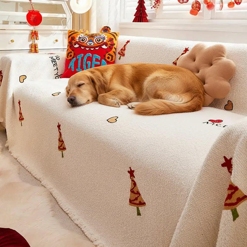 Couverture de canapé en peluche épaisse chic de sapin de Noël