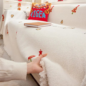 Couverture de canapé en peluche épaisse chic de sapin de Noël