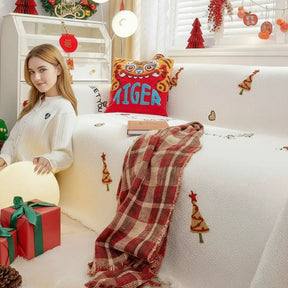 Couverture de canapé en peluche épaisse chic de sapin de Noël