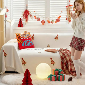Couverture de canapé en peluche épaisse chic de sapin de Noël