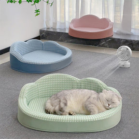 Lit réversible lavable antidérapant rafraîchissant en forme de nuage pour chien et chat