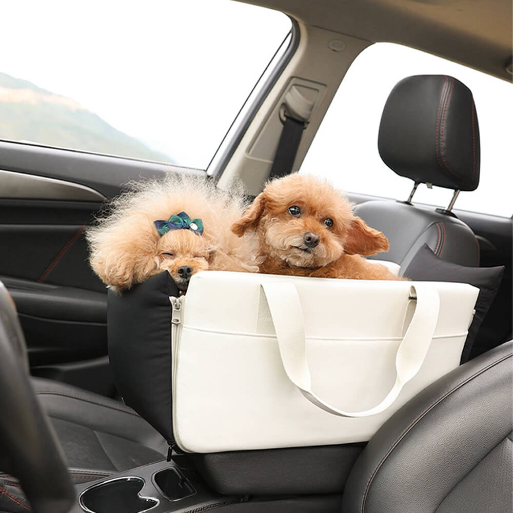 Transporteur de voyage pour animaux de compagnie portable et imperméable avec bloc de couleurs pour console de voiture