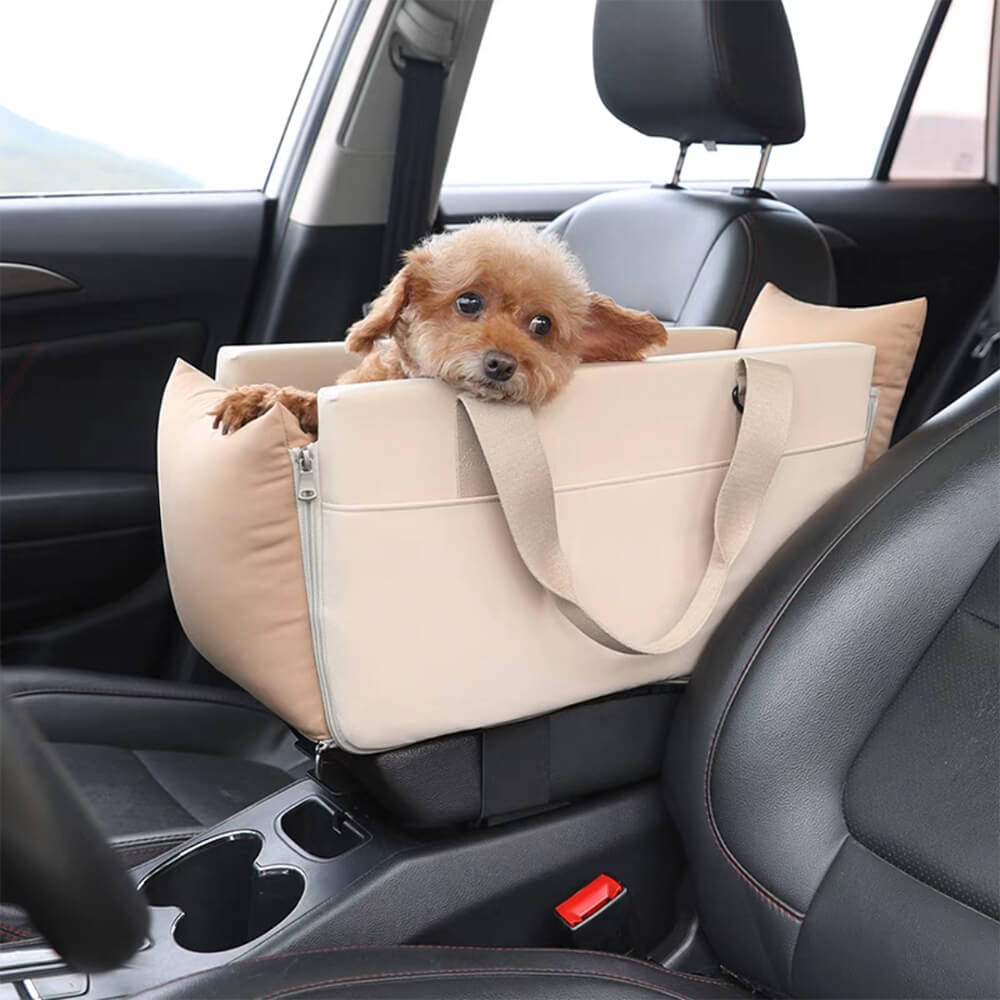 Transporteur de voyage pour animaux de compagnie portable et imperméable avec bloc de couleurs pour console de voiture