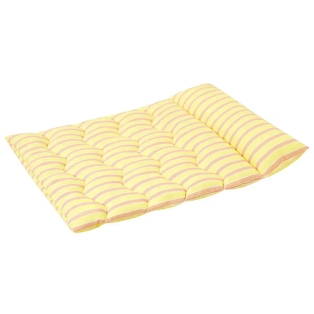 Tapis pour animaux en tissu doux, respirant, à rayures bicolores et réversible