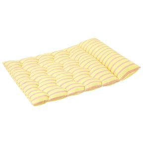 Tapis pour animaux en tissu doux, respirant, à rayures bicolores et réversible