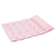 Tapis pour animaux en tissu doux, respirant, à rayures bicolores et réversible