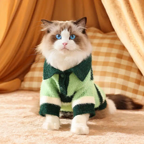 Pull pour chien teckel en fausse fourrure de vison à rayures et coloris bloc, chaud, adapté pour chiots.