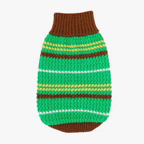 Pull pour chien teckel à rayures en blocs de couleurs