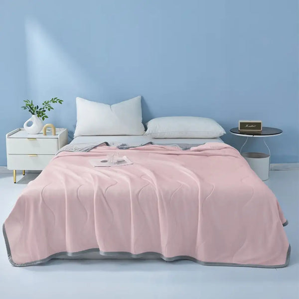 Couverture rafraichissant double face en soie glacée et absorbante - Vague