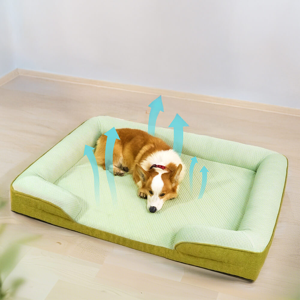 Lit Sofa pour Chien Grand et Lavable Orthopédique Tapis Rafraichissant Chien - Extérieur
