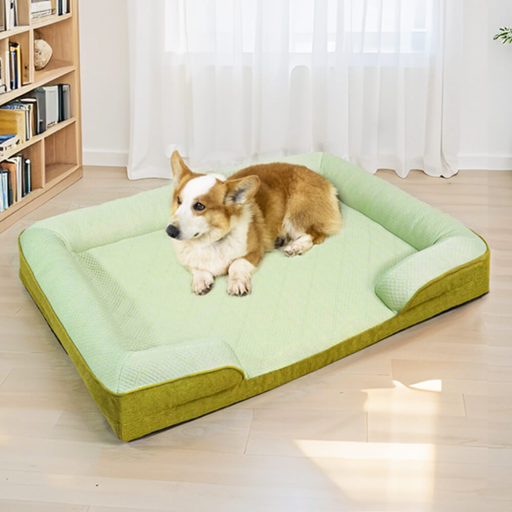 Lit Sofa pour Chien Grand et Lavable Orthopédique Tapis Rafraichissant Chien - Extérieur