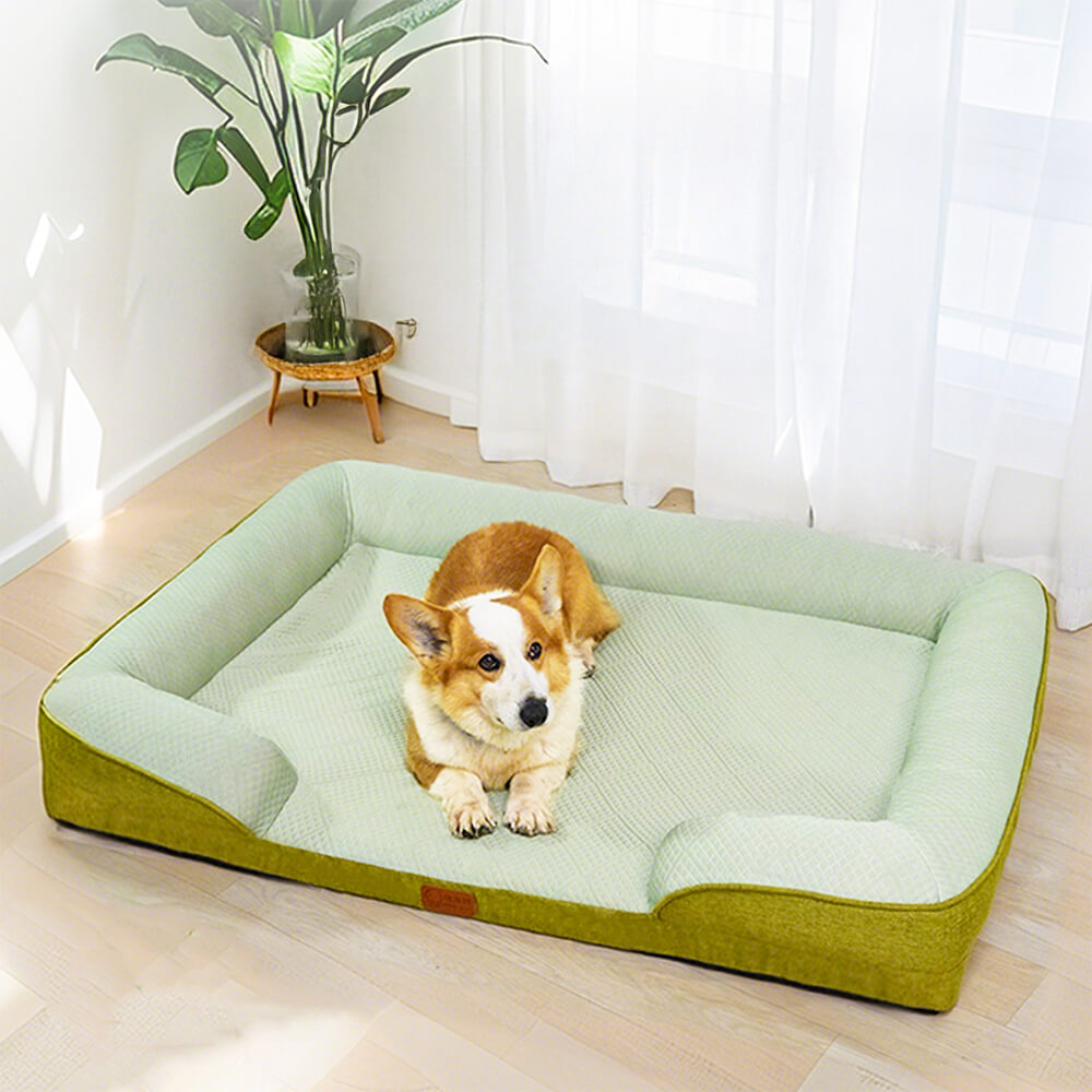 Lit Sofa pour Chien Grand et Lavable Orthopédique Tapis Rafraichissant Chien - Extérieur