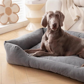 Lit pour chien confortable en velours côtelé détachable résistant aux rayures et respirant