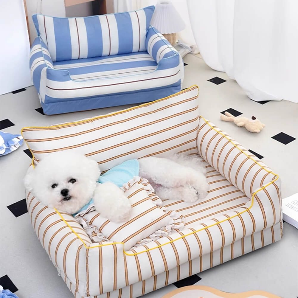 Lit chien et chat en coton avec coussin tout autour