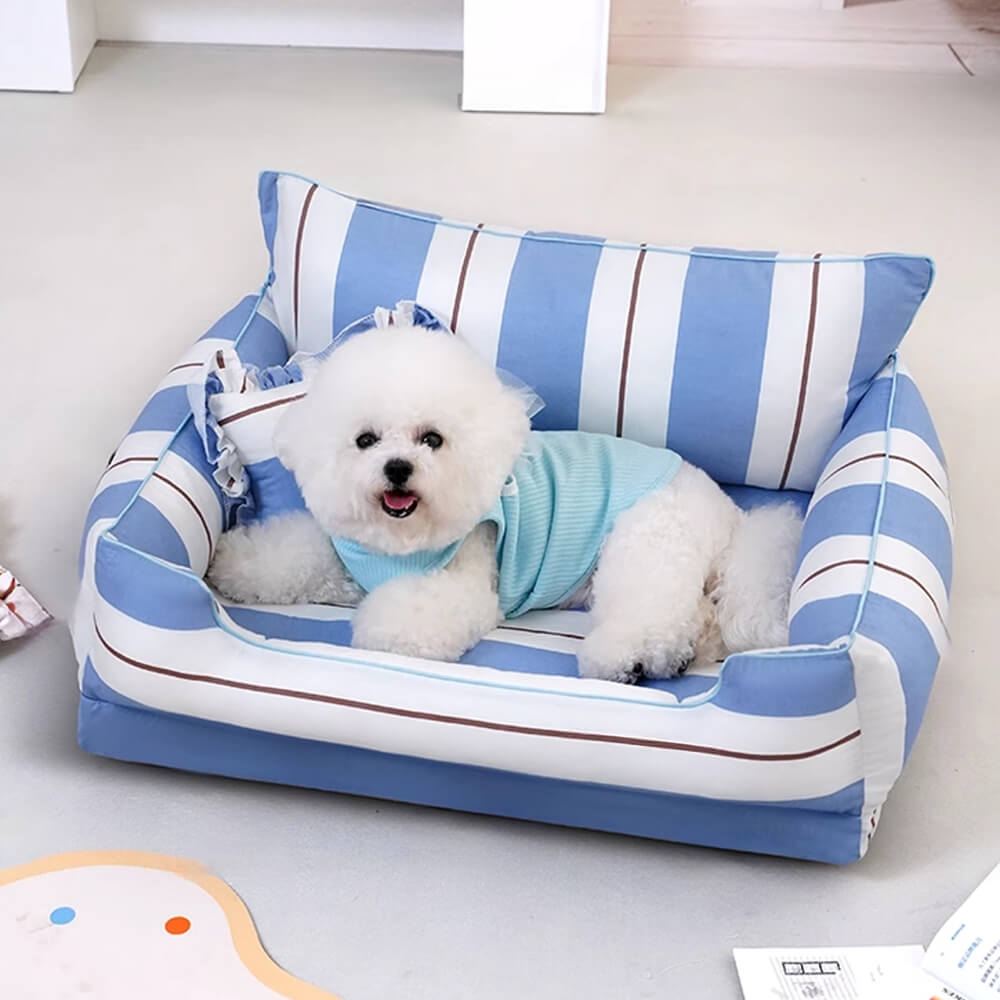 Lit chien et chat en coton avec coussin tout autour