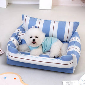Lit chien et chat en coton avec coussin tout autour