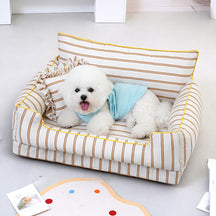 Lit chien et chat en coton avec coussin tout autour